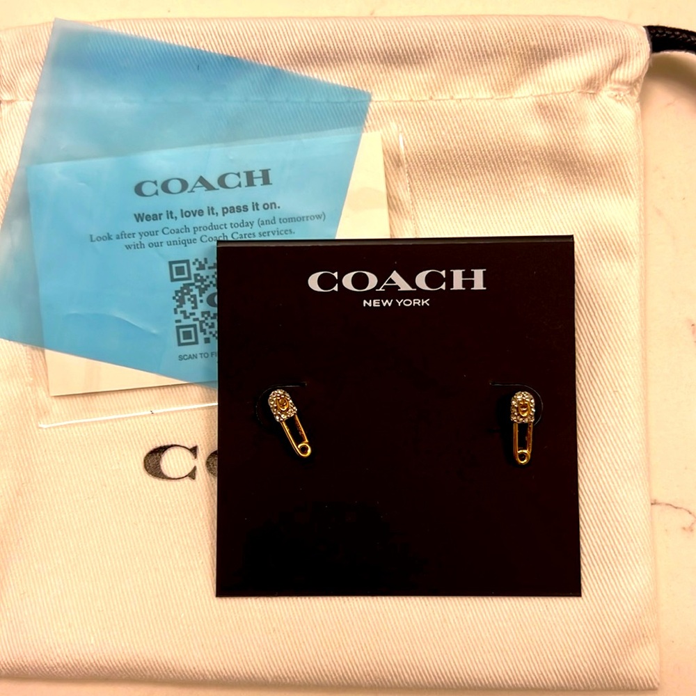 Coach Safety Pin Earrings